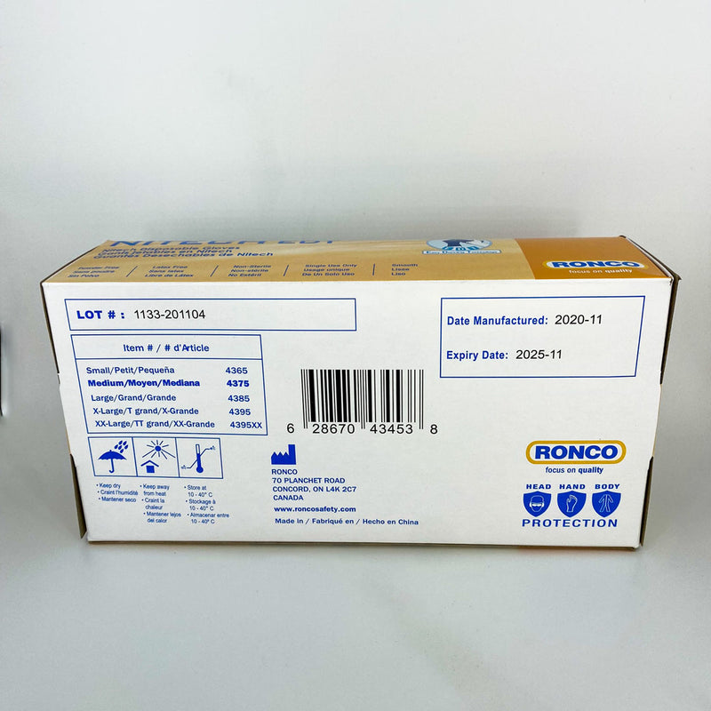 Medical Shop Ronco Nitech EDT Disposable Gloves M,L,XL - 100box